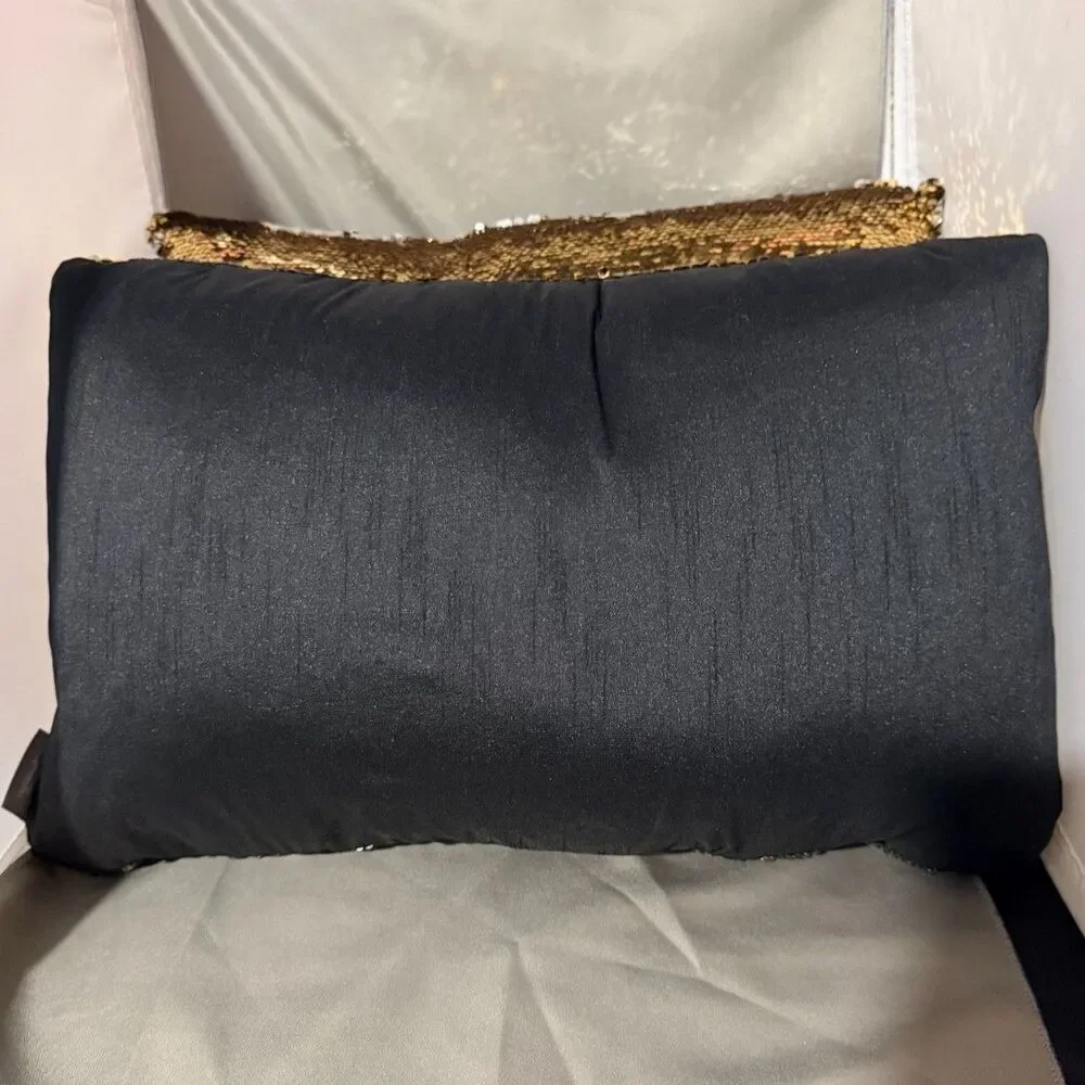 NEW Aviva Stanoff Design Mermaid Sequin Throw Pillow Gold Silver Set of 2